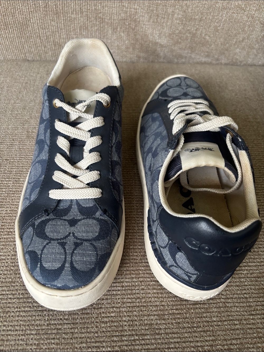 Coach Dark Denim Signature Canvas Sneakers